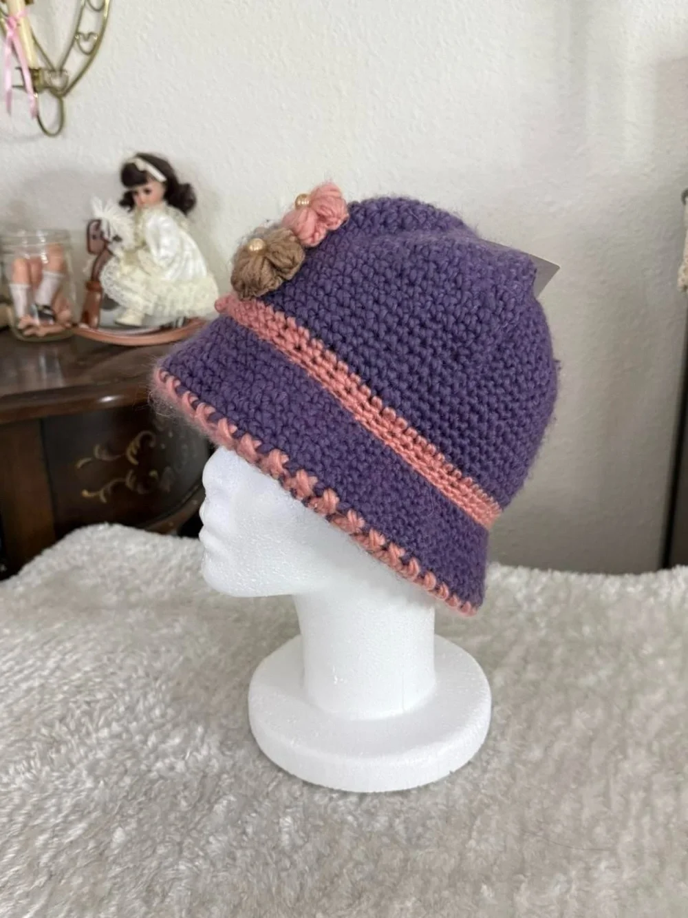 BNWT whimsical fairy grunge quirky crochet floral hat
